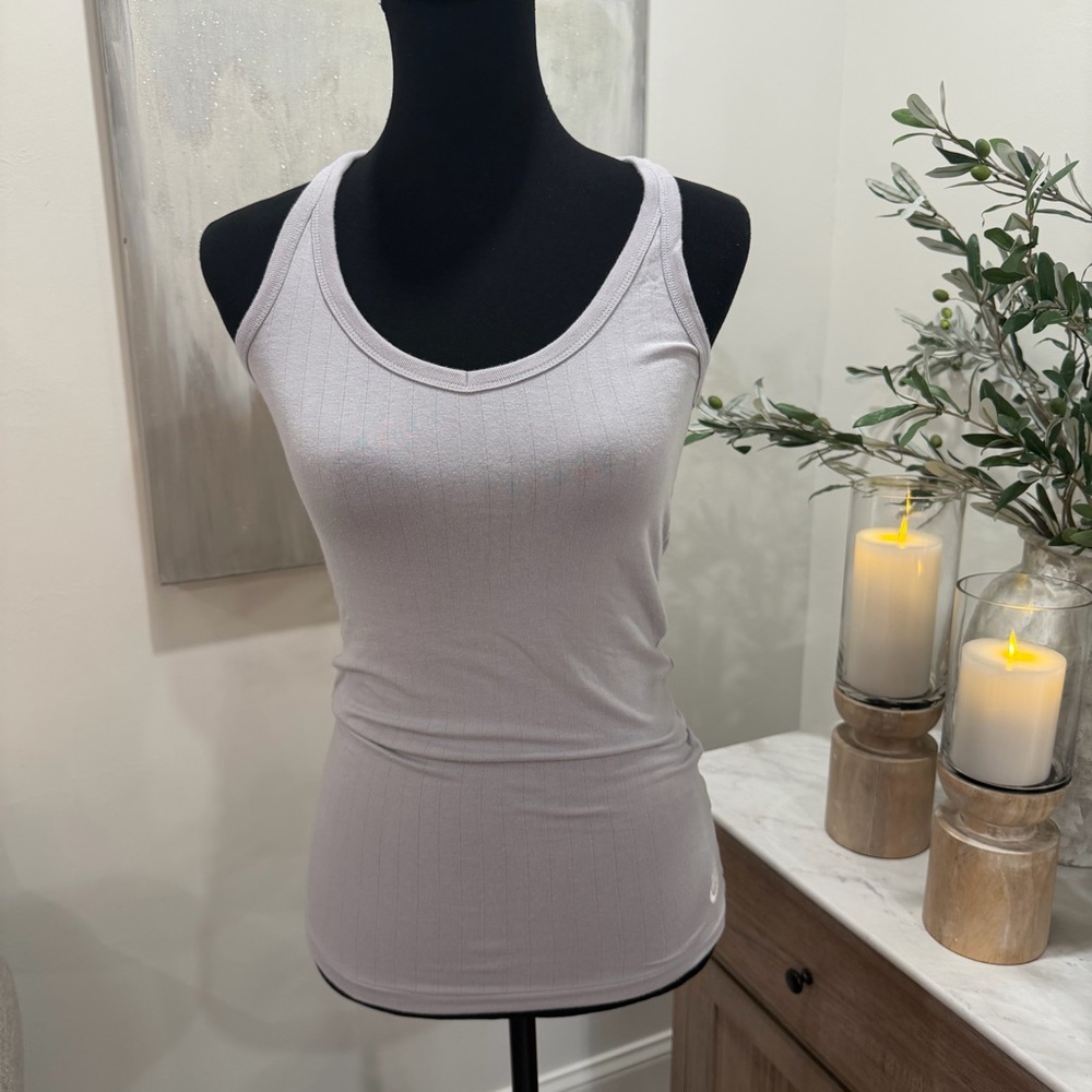 Nike Women's Light Gray Ribbed Sport Tank Top